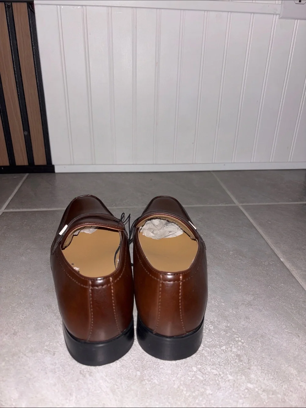 Calvin Klein Men's Brown Leather Penny Loafers